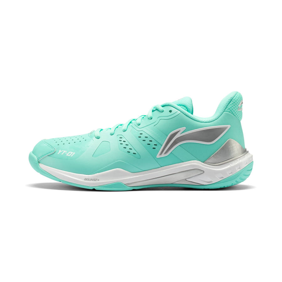 Li-Ning Li Ning Rubber Slip Resistant And Abrasion Resistant Coverage Low top Badminton Shoes Unisex Fluorescent Ice Cyan
