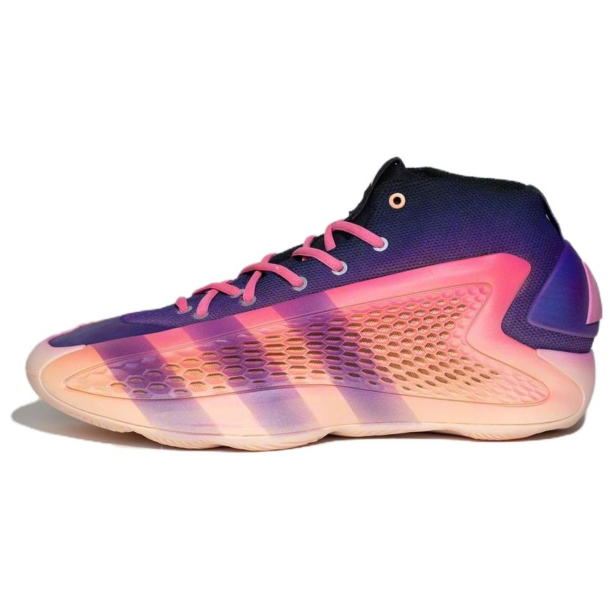 Adidas Adidas A.E. 1 Slip Resistant Abrasion Resistant Low top Basketball Shoes Unisex Blue Pink
