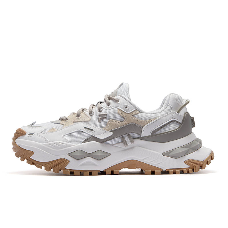 FILA FUSION Bianco Height Increasing Chunky Sneakers Men's White Brown