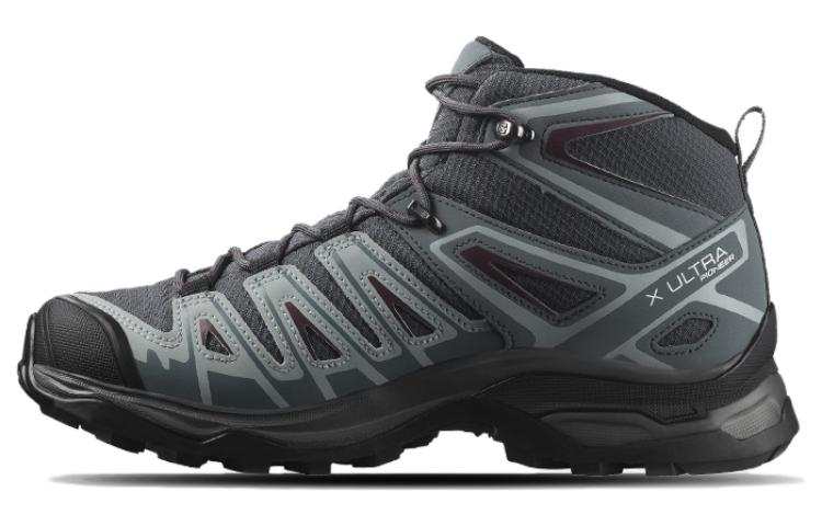 SALOMON X Ultra Pioneer MID GTX Lace Up Slip Resistant Abrasion Resistant Mid top Hiking Shoes Unisex Blue Black