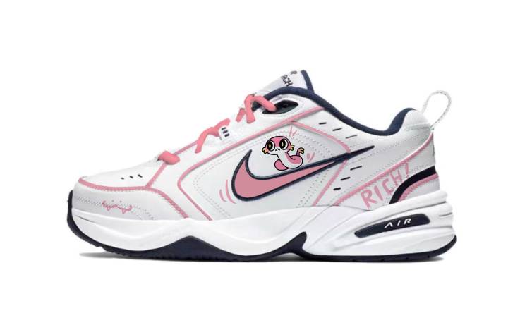 Nike Nike Air Monarch 4 Slip Resistant Abrasion Resistant Low top Chunky Sneakers Unisex Pink White