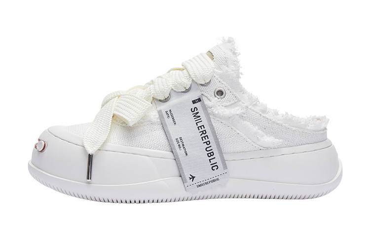 SMILEREPUBLIC Slip Resistant Abrasion Resistant Low top Canvas Shoes Women's White