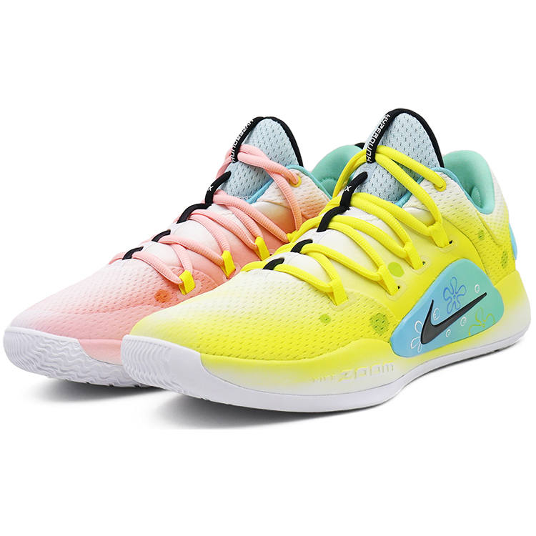 Nike Nike Hyperdunk X Slip Resistant Abrasion Resistant Low top Basketball Shoes Men's Yellow Pink