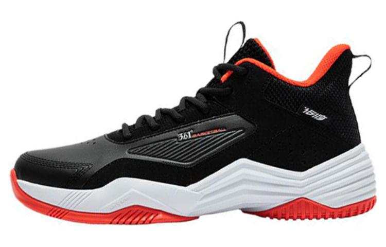 361° Cushioning Abrasion Resistant Cushioning, Wear Resistant Mid top Basketball Shoes Men's Black Red