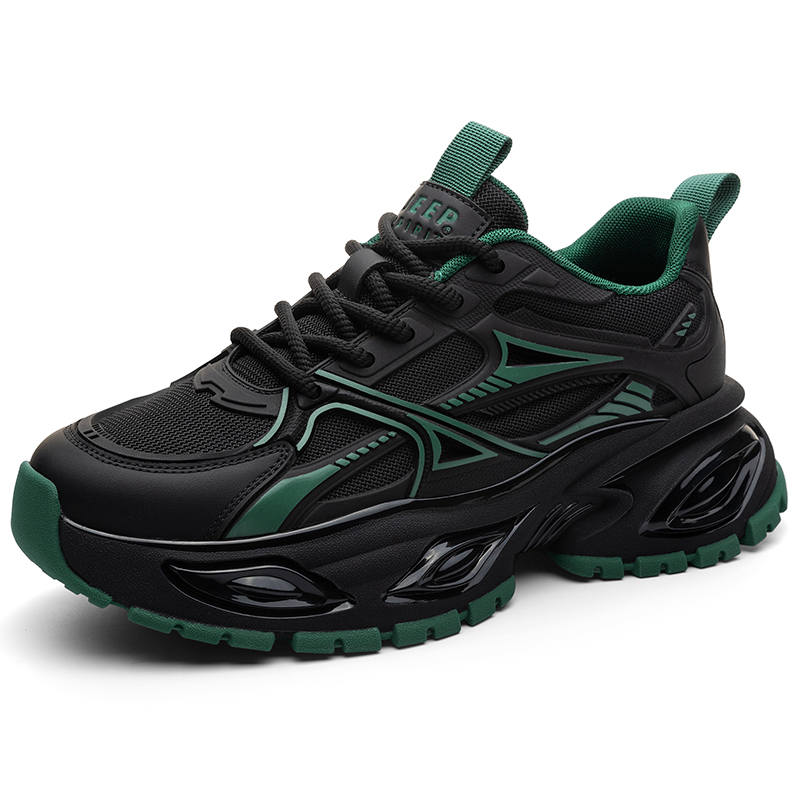 JEEP SPIRIT Refreshing The Wizard Of Oz Light Luxury Mecha Style Low top Chunky Sneakers Men's Bamboo Leaf Green