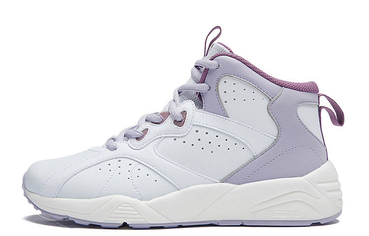 361° QU!KFOAM Performance Trendy Style Slip Resistant Cushioning High top Basketball Shoes Women's White Purple
