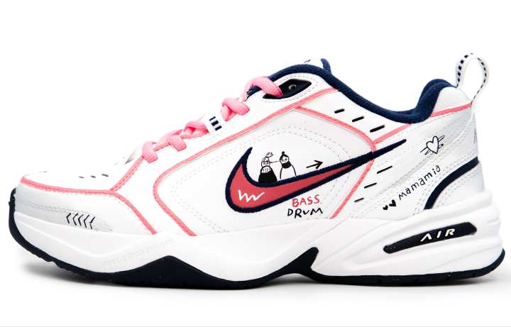 Nike Nike Air Monarch 4 Freeze The Moment Of Love Lightweight Height Increasing Low top Chunky Sneakers Unisex White Pink