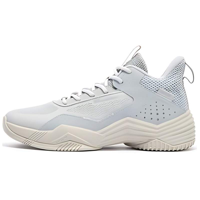 361° Cushioning Slip Resistant Abrasion Resistant Breathable Rebound Low top Basketball Shoes Men's Light Gray