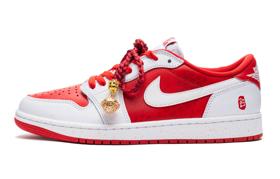 Jordan Jordan Air Jordan 1 Low OG University Red CNY Year Of The Snake Limited, Snake Fortune, Chinoiserie Snakeskin Print