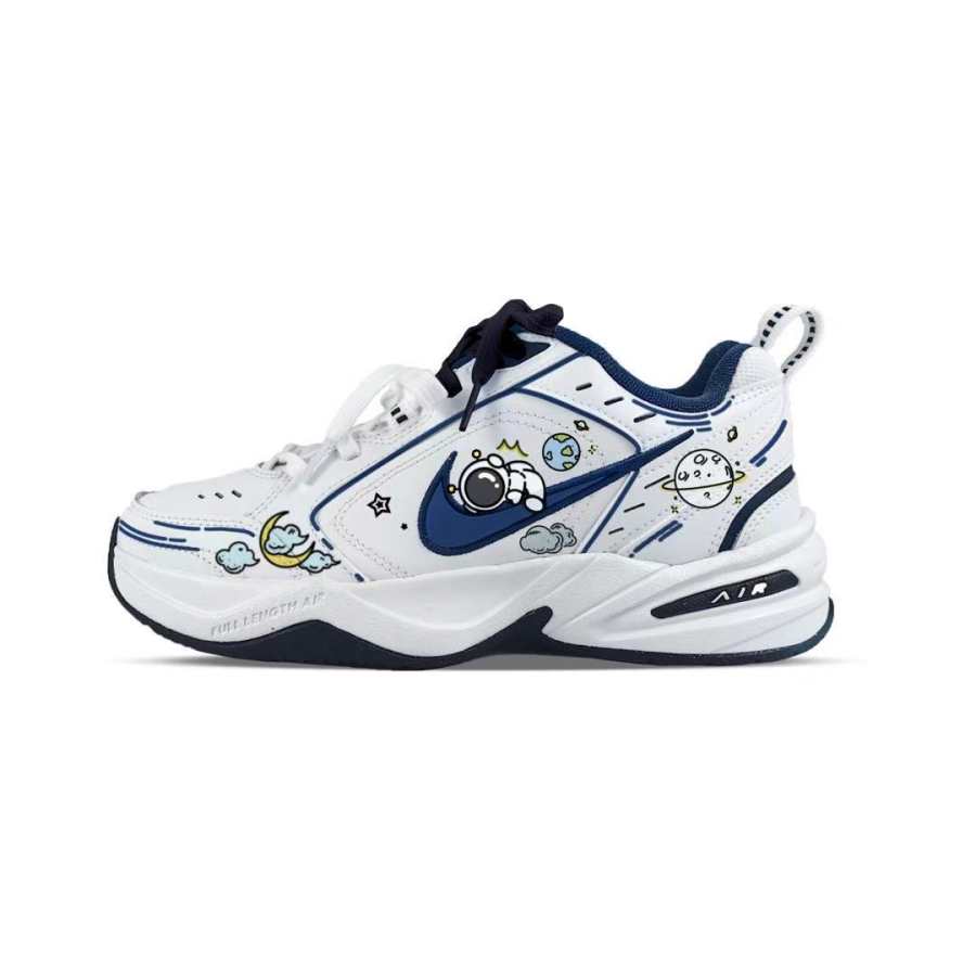 Nike Nike Air Monarch 4 Abrasion Resistant Breathable Low top Chunky Sneakers Unisex Blue White