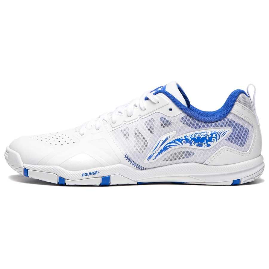 Li-Ning Li Ning Hawkeye 2.0 PRO Slip Resistant Abrasion Resistant Low top Table Tennis Shoes Unisex White Blue