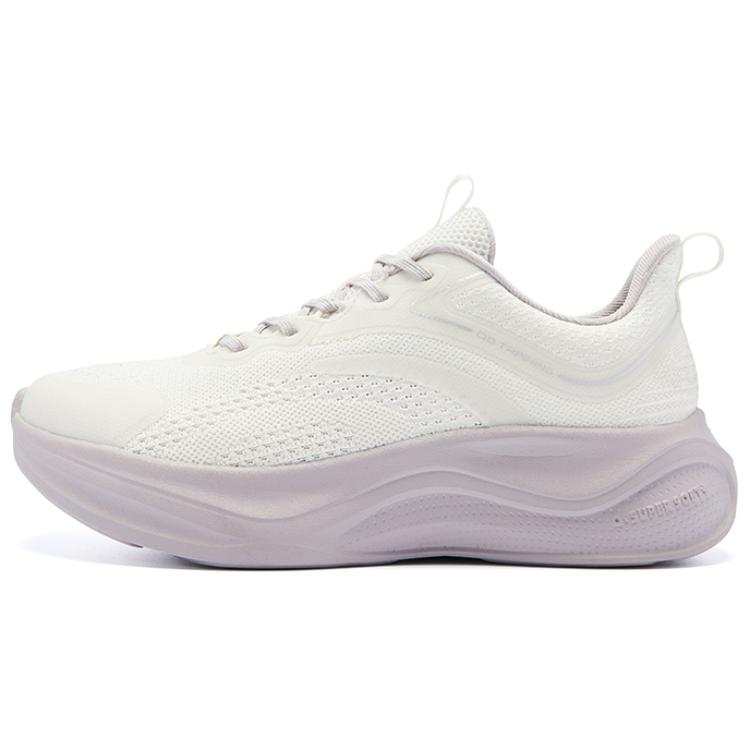 QIAODAN Synthetic Leather Cushioning Breathable Cushioning Breathable Low top Training Shoes Women's White Gray