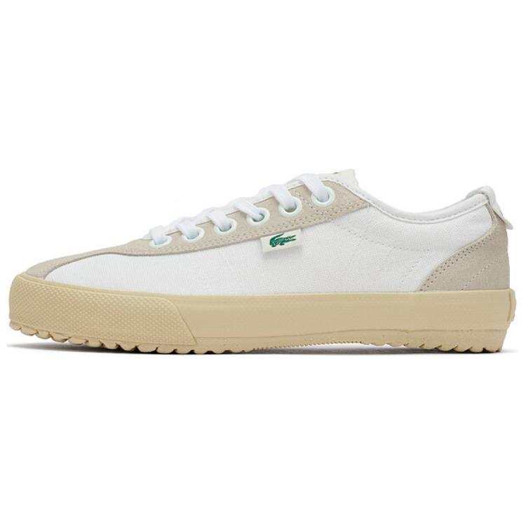 LACOSTE Low top Canvas Shoes Women's White Brown