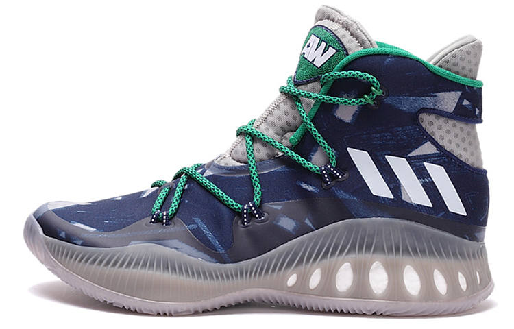 Adidas Adidas Crazy Explosive1 Fabric Abrasion Resistant Abrasion Resistant High top Basketball Shoes Men's Blue Gray