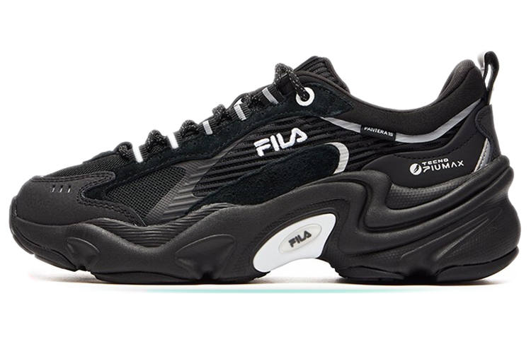 FILA Damping Wearable Platform Clunky Shoes Black Women's