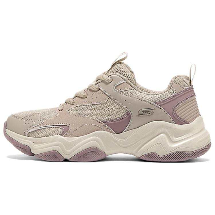 Skechers DLITES Cushioning Breathable Lightweight Height Increasing Low top Chunky Sneakers Women's Light Taupe