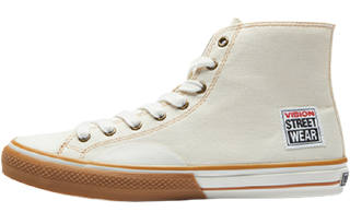 Vision Street Wear Lace Up Lightweight High top Canvas Shoes Unisex Ecru