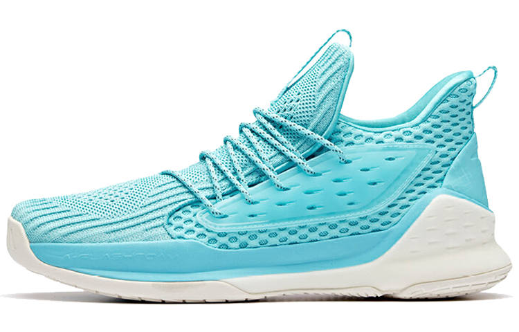 Anta Water Flower 1 Thompson KT Cushioning Slip Resistant Abrasion Resistant Low top Basketball Shoes Men's Blue White