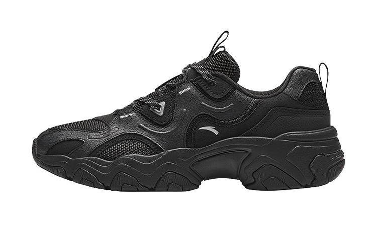Anta Meteorite Cushioning Slip Resistant Abrasion Resistant Low top Chunky Sneakers Men's Black