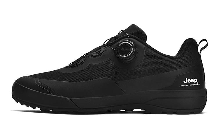 Jeep Cushioning Abrasion Resistant Breathable Lightweight Low top Outdoor Shoes Men's Black