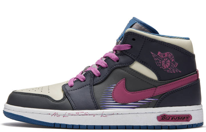 Jordan Jordan Air Jordan 1 Da Vinci Custom, Phantom Cushioning Slip Resistant Cushioning Slip Resistant Mid top