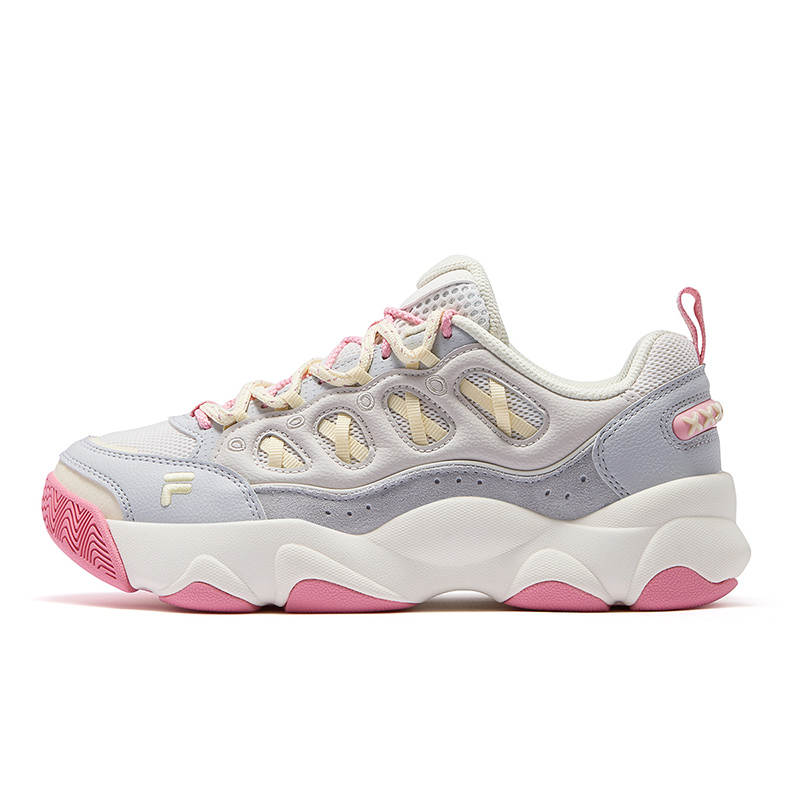 FILA FUSION WATERBEAR Bear Paw Shoes Low top Basketball Shoes Women's Fragrant Snow White Moon Stone Gray