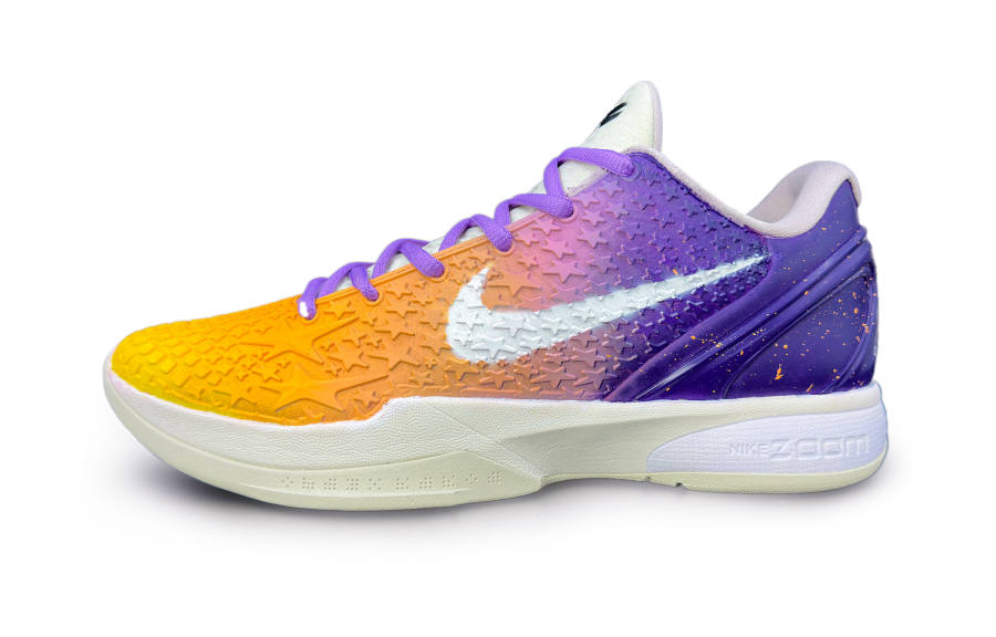 Nike Nike Zoom Kobe 6 Protro 'All Star 2.0' Abrasion Resistant Slip Resistant Low top Basketball Shoes Men's Yellow Purple