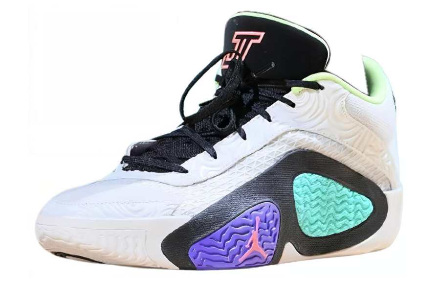 Jordan Jordan Tatum 2 Abrasion Resistant Mid top Basketball Shoes Men's White Purple Green