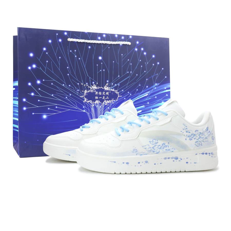 Anta Easy Lightweight And Breathable Low top Skateboard Shoes Men's Blue White