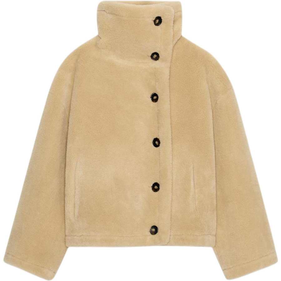 ZARA Jackets Women's White Stand Collar Moderate Other