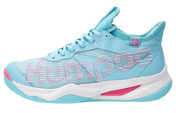 KUMPOO Badminton Shoes Unisex Mid Top White Lake Blue