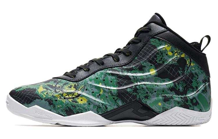 QIAODAN Slip Resistant Abrasion Resistant Mid top Basketball Shoes Men's Black