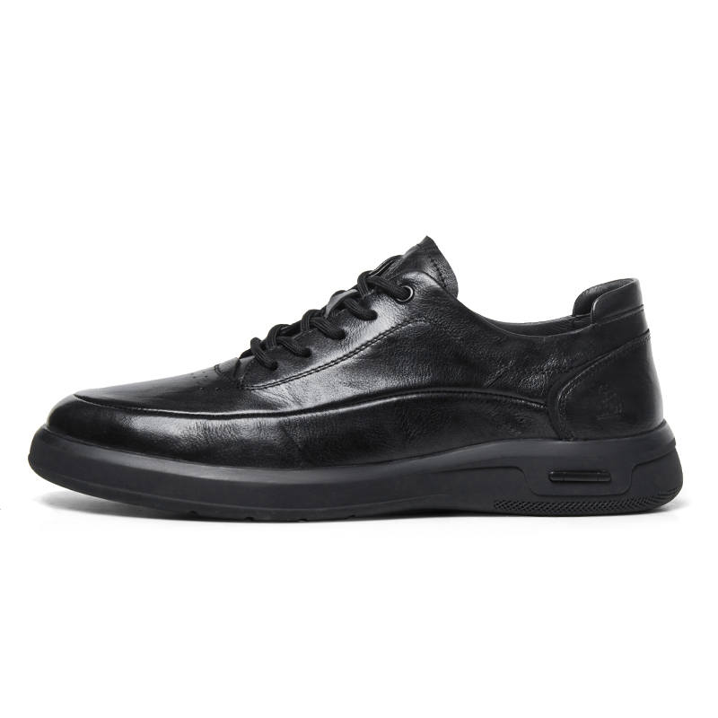 CAMEL CAMEL Casual Leather Shoes Men's Low Top Black/Coffee