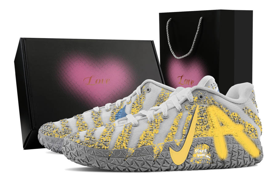 Nike Nike Ja Morant 3 Gold Mining Gaming, Heart Box Abrasion Resistant Low top Basketball Shoes Unisex Yellow