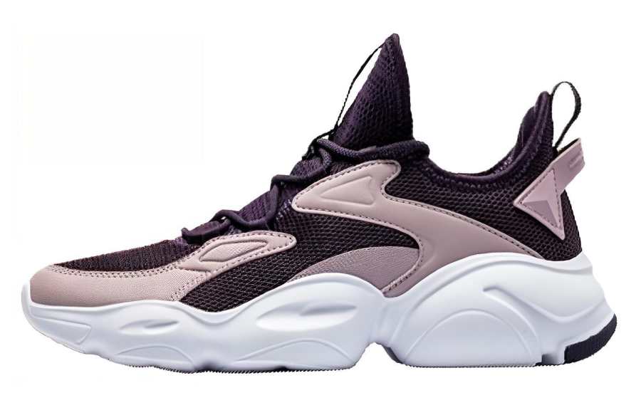 QIAODAN Comfortable Round Toe Cushioning Slip Resistant Low top Chunky Sneakers Women's Purple
