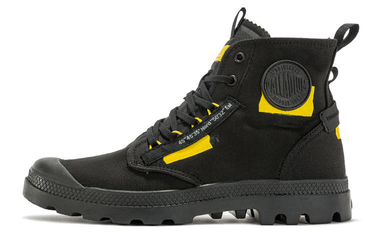 Palladium Pampa Slip Resistant, Abrasion Resistant, Breathable High top Canvas Shoes Unisex Black