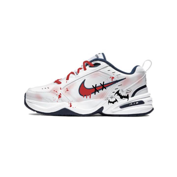 Nike Nike Air Monarch 4 Slip Resistant, Abrasion Resistant, Height Increasing Low top Chunky Sneakers Unisex Red Black White