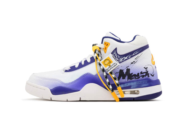 Nike Nike Flight Legacy Mid top Vintage Basketball Shoes Men's White Purple