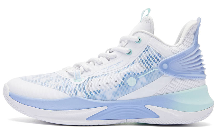 QIAODAN Poisonous Fangs TEAM Comfortable Round Toe Cushioning, Wear Resistant Low top Basketball Shoes Men's White