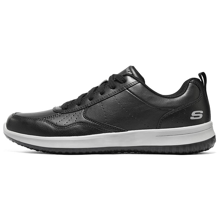Skechers Delson 1.0 Leather Low top Skateboard Shoes Men's Black White