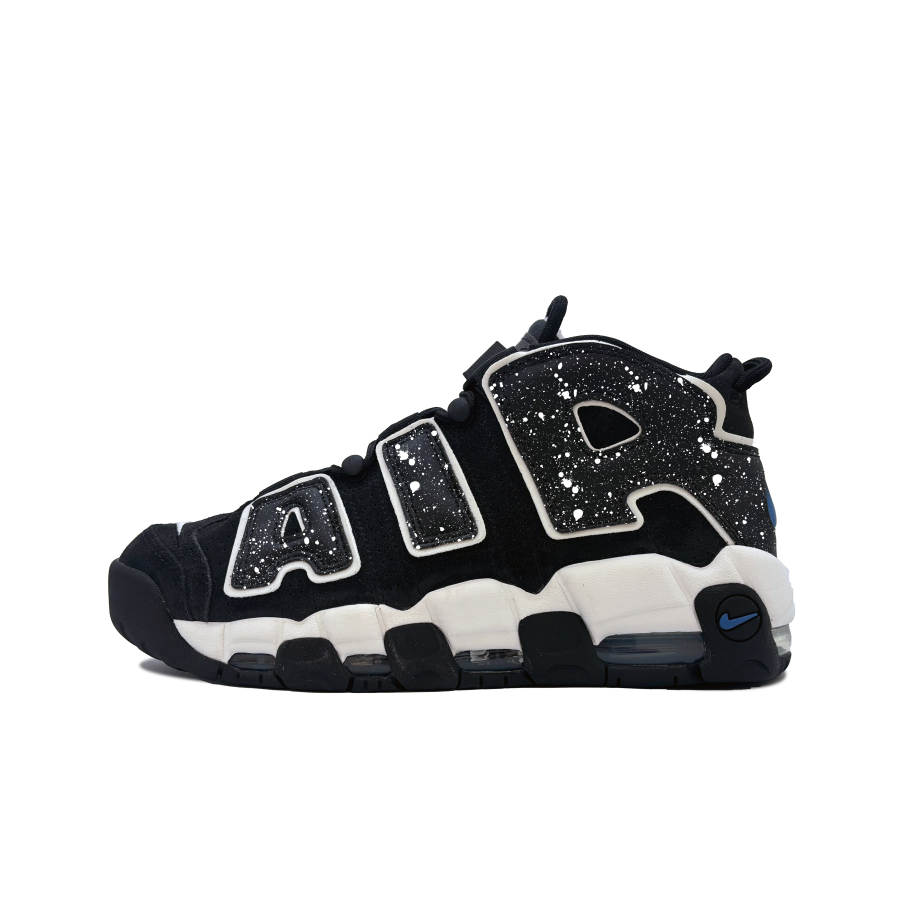 Nike Nike Air More Uptempo Slip Resistant Abrasion Resistant Mid top Vintage Basketball Shoes Men's Black White