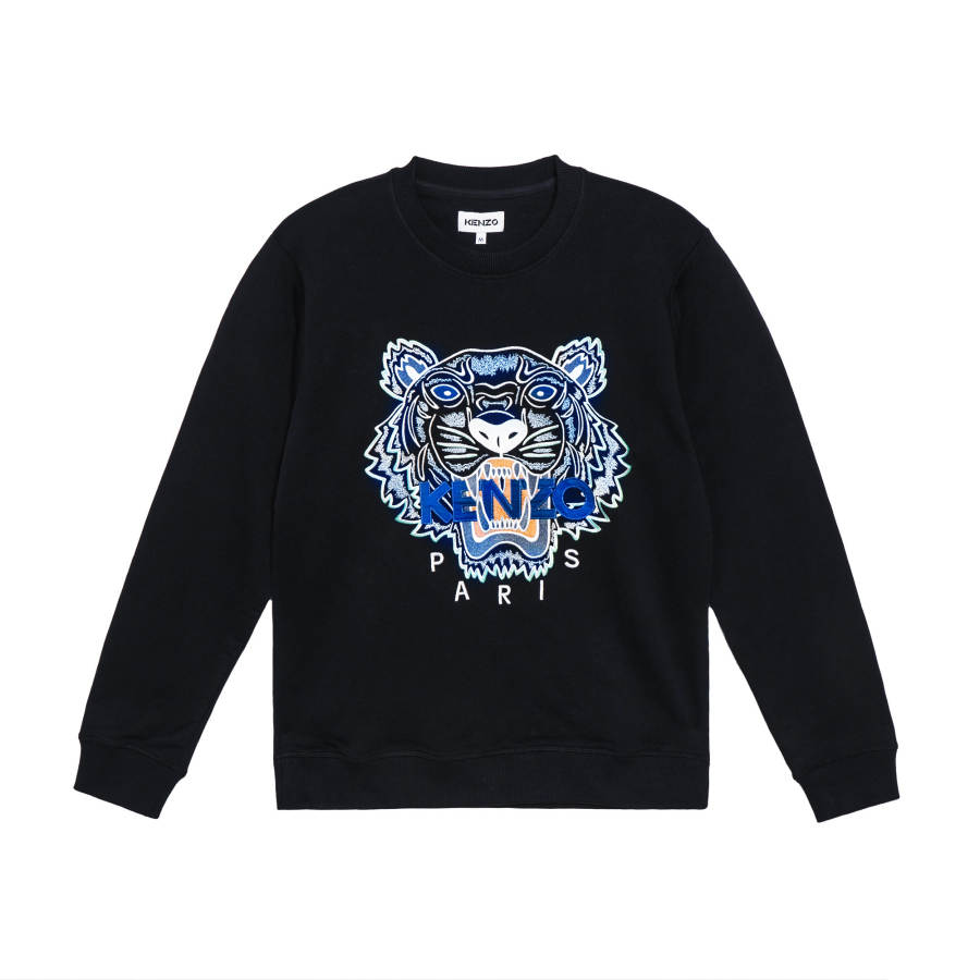 KENZO Sweatshirts Men's Black Crew Neck Moderate