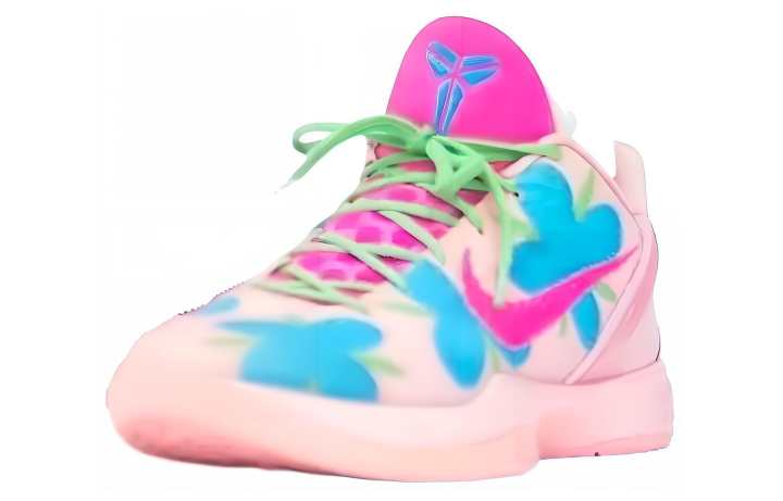 Nike Nike Kobe 5 Protro PE Abrasion Resistant Breathable Low top Basketball Shoes Men's Pink Blue