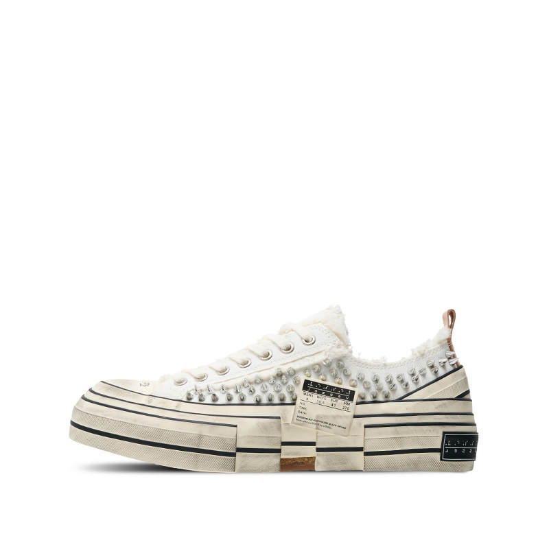 XVESSEL VESSEL Studs Slip Resistant Abrasion Resistant Low top Canvas Shoes Unisex White