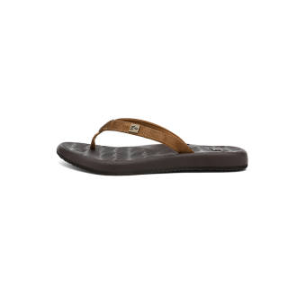 ZVA Quiet Abrasion Resistant Slip Resistant Quiet Abrasion Resistant Slip Resistant Flip Flops Women's Chestnut Brown