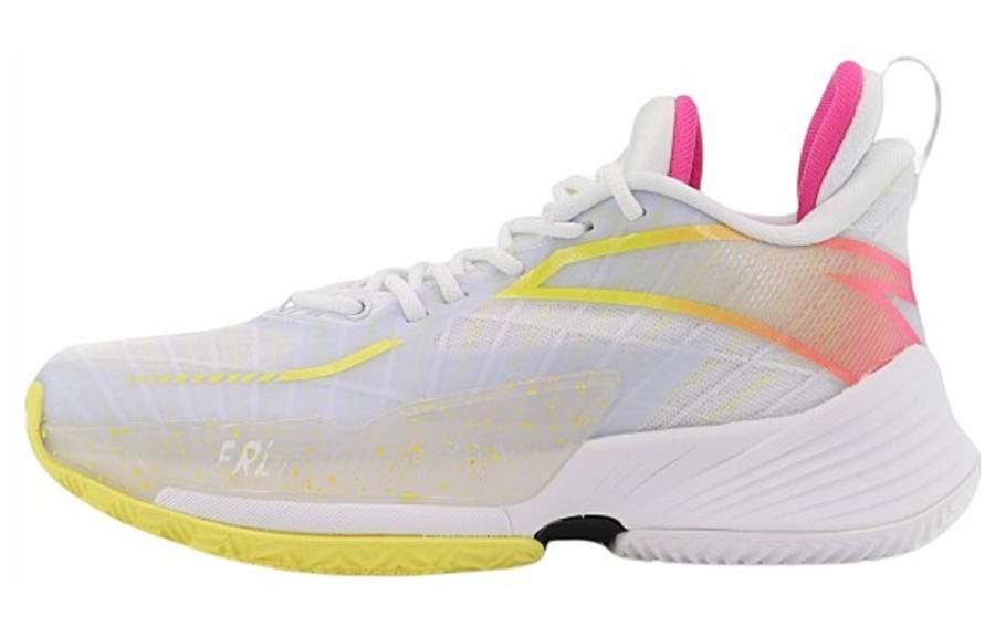 Anta Light Horseman 3 Cushioning, Wear Resistant Low top Basketball Shoes Women's White Yellow Red