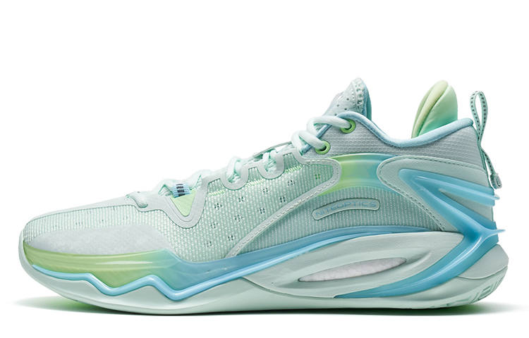XTEP Light Attack 2 V3 Slip Resistant Slip Resistant Low top Basketball Shoes Men's Green Blue