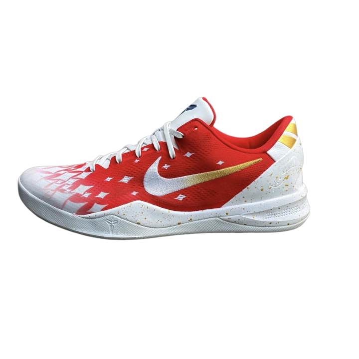 Nike Nike Kobe 5 Protro PE Abrasion Resistant Breathable Low top Basketball Shoes Men's Red White