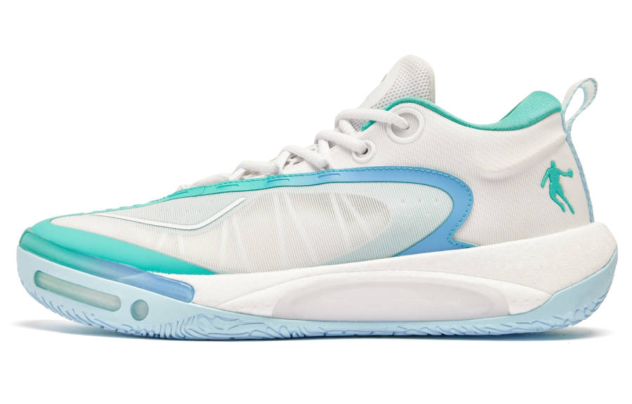 QIAODAN Wind Blade 4 PRO Low top Basketball Shoes Men's White Blue