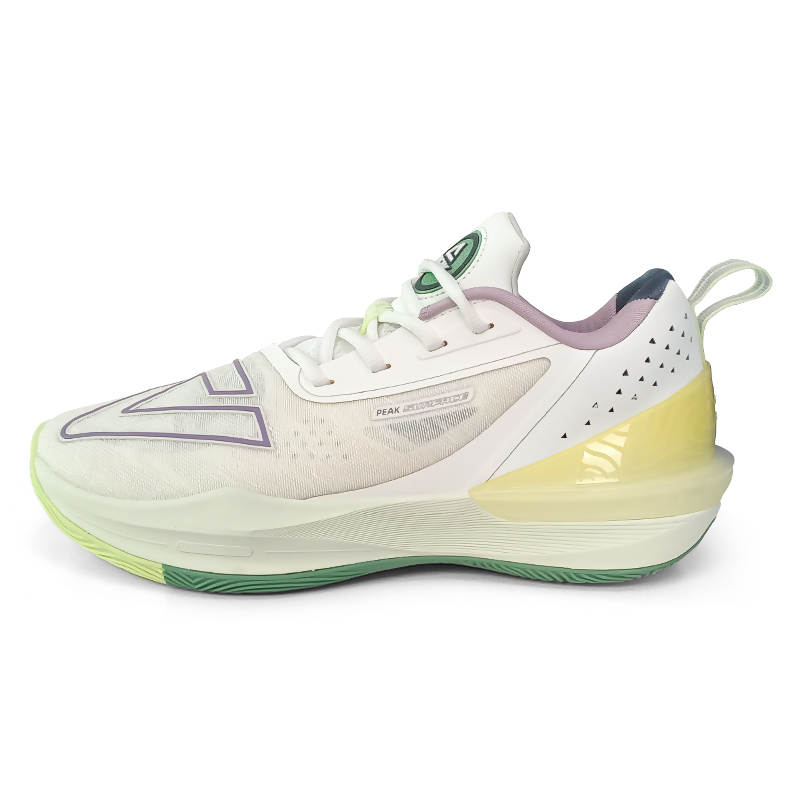 PEAK Basketball Shoes Men's Low Top Super Light White/Green